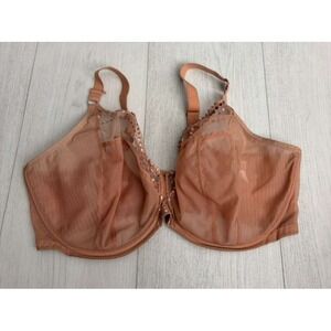 Elomi Matilda Plunge Bra Sz 42K Full Cup Side Support 8900 - Cafe Au Lait Nude